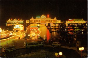 Postcard Hong Kong Aberdeen Floating Restaurants Night Scene