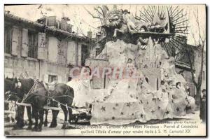 Old Postcard Carnival XX Aix en Provence Cours Mirabeau Pierrot and Columbine...