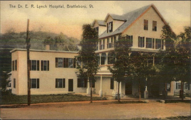 Brattleboro VT Dr. E.R. Lynch Hospital c1910 Postcard