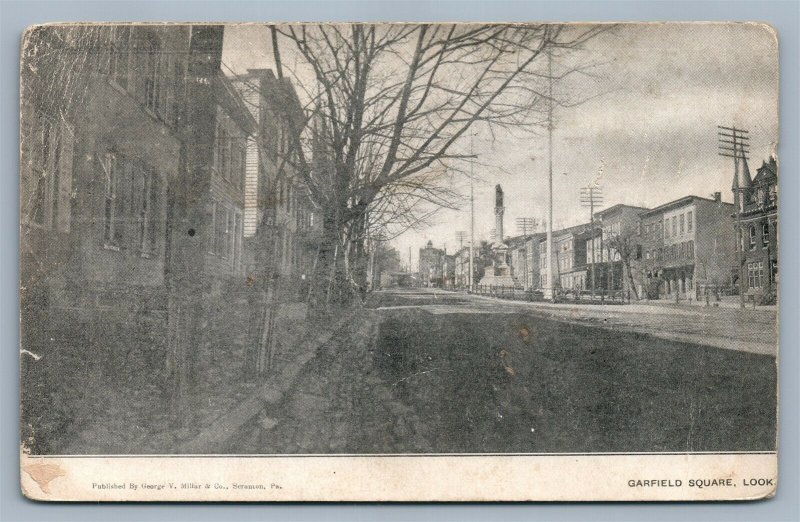 POTTSVILE PA GARFIELD SQUARE ANTIQUE POSTCARD