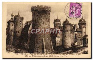 Postcard Old Castle Tower or Rouen Joan of Arc was is enclosed