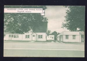 FLAGSTAFF ARIZONA VANDEVIER LODGE ROUTE 66 LINEN ADVERTISING POSTCARD