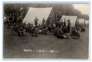 Soldier's Camping Cooking Mess I.N.G. Indiana IN RPPC Photo Unposted Postcard