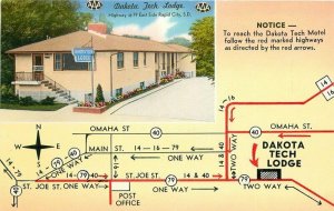 South Dakota Rapid City Dakota Tech Lodge roadside Canedy Postcard 22-3652