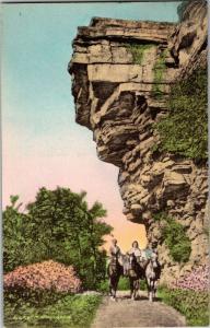 Horseback Riding at Lake Minnewaska NY Hand Colored Vintage Postcard N08