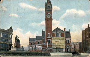 Boston Massachusetts MA Park Square ROLLER SKATING RINK Sign 1900s-20s Postcard