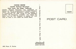 POINT LOMA-SAN DIEGO-CA~CABRILLO NATIONAL MOUNUMENT-VISITOR CENTER  POSTCARD