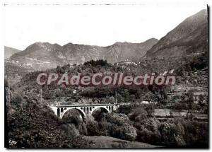 Postcard Modern boulene Vesubie A Cure M station and Air view of the valley o...