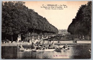 Versailles France c1915 Postcard The Park Fountain Of Apollon