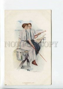 3183717 FISHING GLAMOUR by Underwood Vintage Chapman postcard