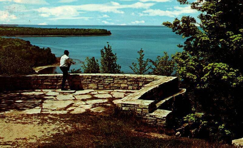 1969 Lookout Point Panorama Peninsula State Park Door County Wisconsin WI