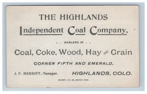 Victorian Trade Card Puzzle Find Hidden Animals Highlands CO Coal Company Fox 