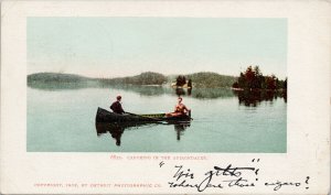 Canoeing in the Adirondacks NY Detroit Photographic Co c1904 Postcard G11