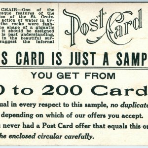 c1910s Postcard Salesman Sample Advertising Devil's Chair Dallas St Croix WI A21