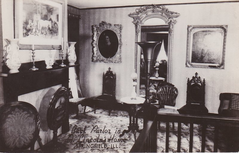 Illinois Springfield Abraham Lincoln's Home Back Parlor Real Photo