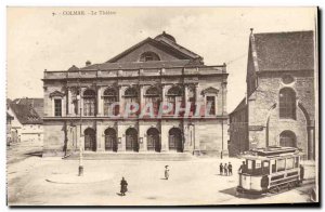 Old Postcard Colmar The theater Tramway