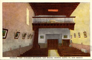 New Mexico Santa Fe San Miguel Church Interior View Towards Entrance