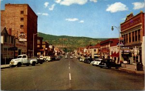 Vtg Raton New Mexico NM Business Section Street View Old Cars 1950s Postcard