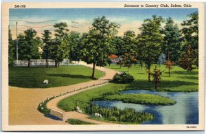 postcard Salem, Ohio - Entrance to Country Club posted May 12, 1949