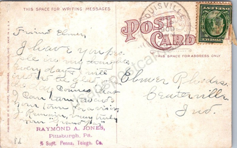 K11/ Louisville Ohio Postcard c10 Stark Electric Railroad Trolley PF&W&C 142