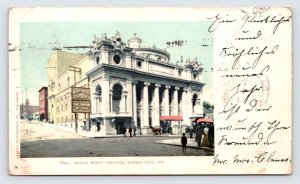 Willis Wood Theatre, Kansas City MO, Antique Early Postcard c1904  P4