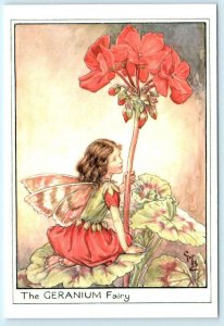 THE GERANIUM FAIRY Artist Cicely Mary Barker 1995 ~ 4x6 Fantasy Postcard