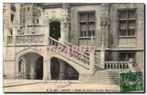 Rouen Old Postcard courthouse monumental staircase