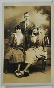 Old Orchard Maine Family Portrait by Chas Sands Real Photo Postcard 016