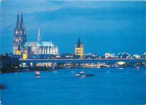 Germany Postcard Cologne night sight