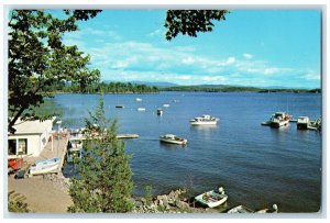 c1950 Service Dock Paint Bay Marina Thompson's Point Charlotte Vermont Postcard