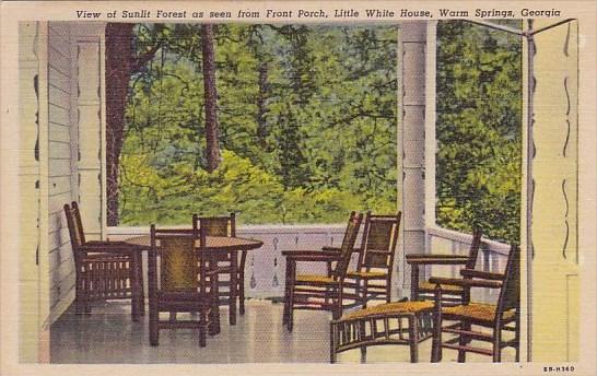 View Of Sunlit Forest As Seen From Front Porch Little Whte House Warm Springs...