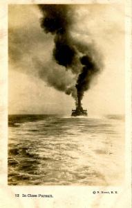 Military - In Close Pursuit, 1916 - RPPC