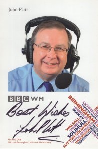 John Platt BBC Radio WM West Midlands Hand Signed Card Photo