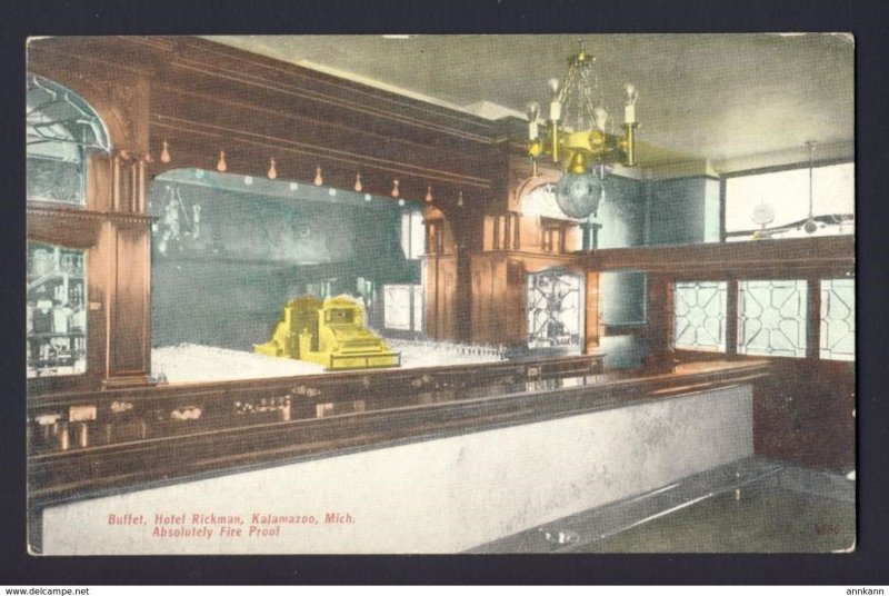 Buffet Hotel Rickman, Kalamazoo, Mich. ~ Absolutely Fire Proof - postcard