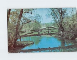 Postcard Foot Bridge over the Inlet, The Mormon Arboretum, Lisle, Illinois