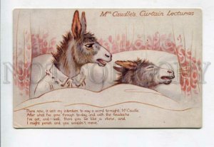 427223 ELLAM Dressed DONKEY in Bed Vintage TUCK #8683 Postcard