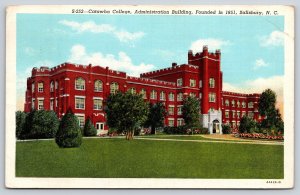 Salisbury North Carolina~Catawba College~Admin Bldg~Red Brick Bldg~Linen 1943 PC