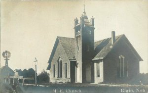 Elgin Nebraska M.E. Church C-1910 RPPC Photo Postcard 21-6721