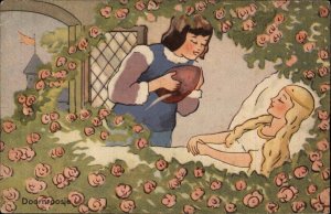 Netherlands Doornroosje Fairy Tale Sleeping Beauty Vintage Postcard