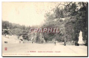 Postcard Old Bridge Jardins De La Fontaine Cascade