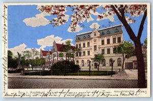 Saxony-Anhalt Germany Postcard Kaiser Wilhelm Square Magdeburg Castle 1912