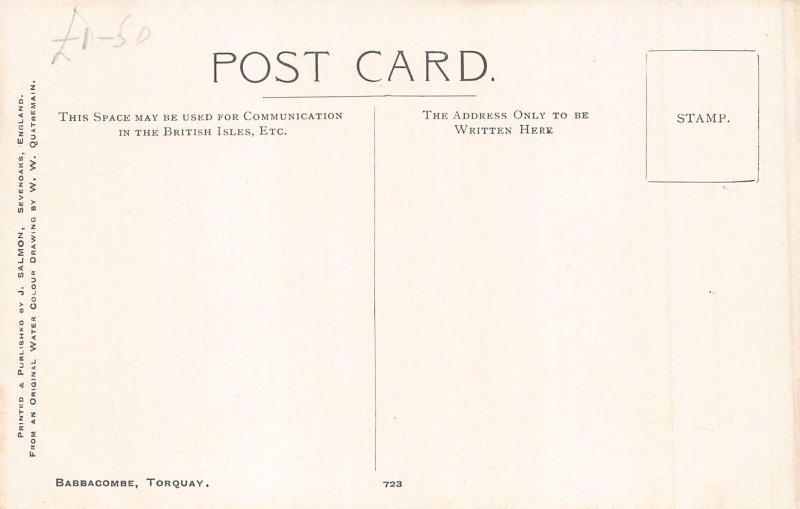 B179 England Babbacombe Boats Art vintage postcard