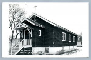 ENDERLIN ND ST.ANDREW'S CHURCH VINTAGE REAL PHOTO POSTCARD RPPC