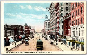 Broadway North from Grand Avenue Oklahoma City Oklahoma Street View Postcard