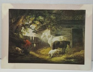 George Morland The Farmyard Art Gallery San Marino California Vintage Postcard