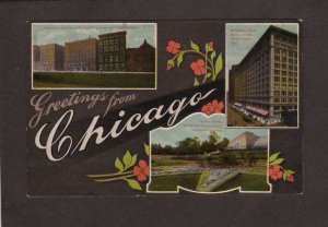 IL Greetings From Chicago Illinois Marshall Field Dept Store Postcard
