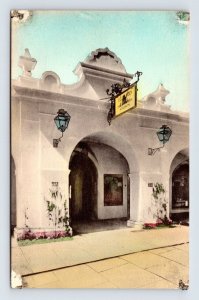 Entrance La Guerra Studios Santa Barbara CA  Hand Colored Albertype Postcard C17