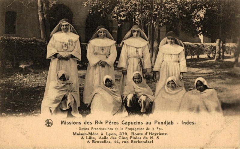 India Missions of Rds Capuchin Fathers in Punjab India Vintage Postcard 08.49