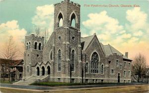Vintage Postcard First presbyterian Church Chanute KS  Neosho County