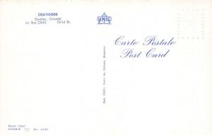 Coaticook Quebec Canada Store Fronts Old Cars Postcard